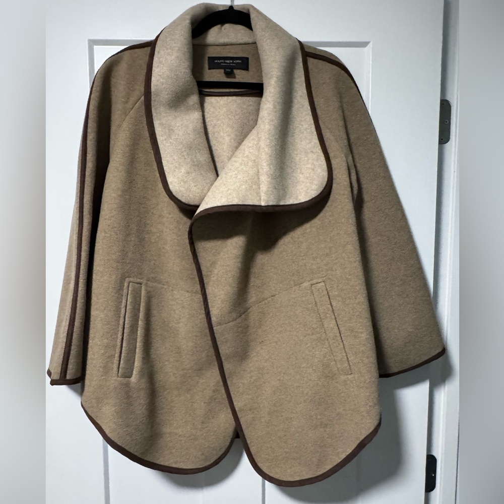 Marc New York Tan Cape with Brown Trim